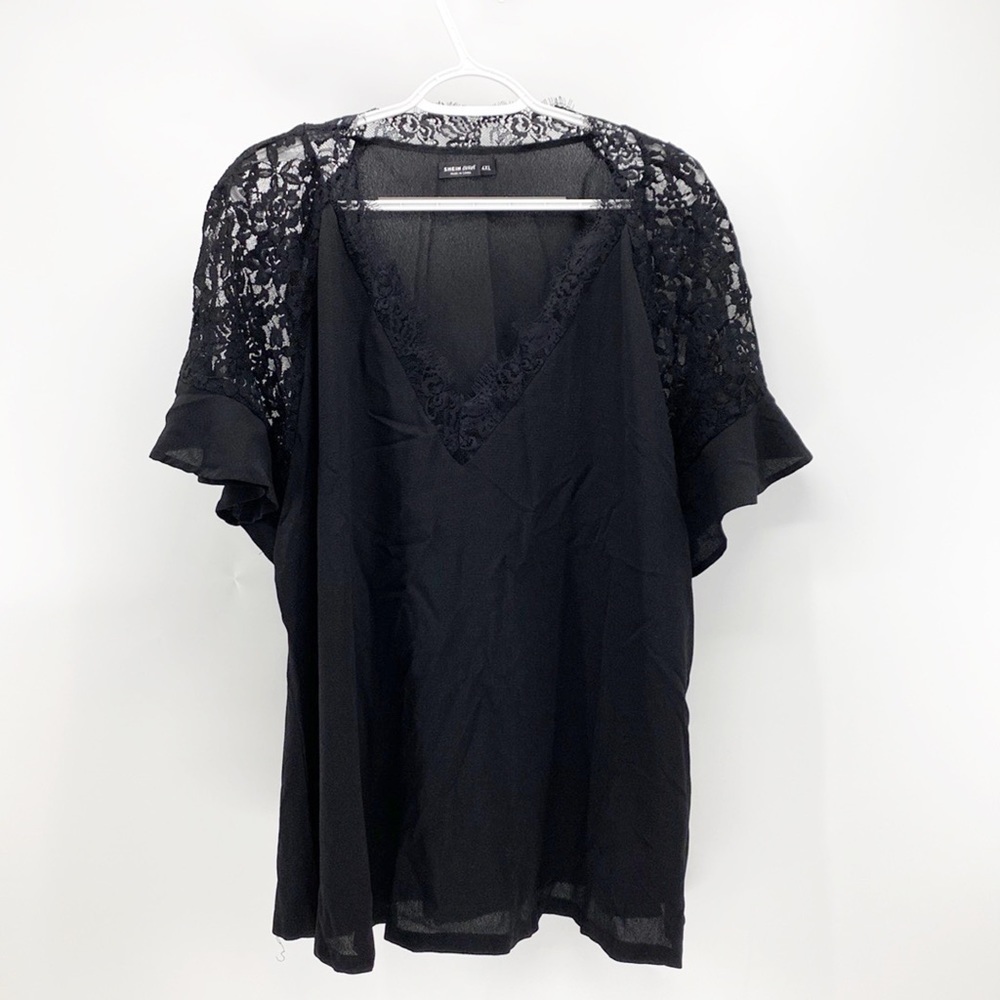 Shein Curve Lace Flutter Sleeve Date Night Girls … - image 2